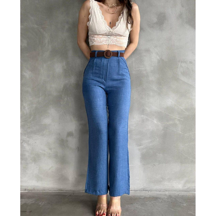 Fat Gorilla Women's Linen Palazzo Trousers- Wide Leg - FAT GORILLA