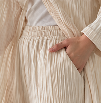 Women’s Pleated Co-Ord Set – Oversized Shirt  Wide Leg Trousers