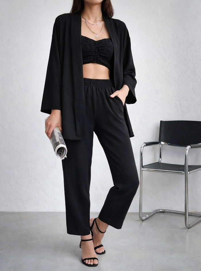 Black Chic Lounge Co-Ord – Jacket & Trousers