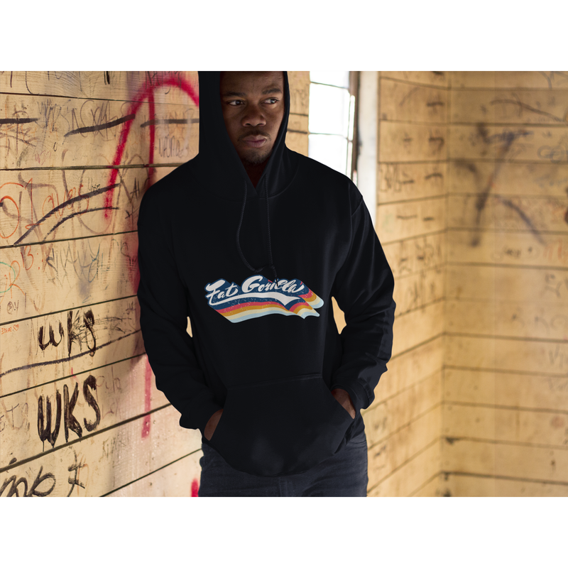 Retro print hoodie clearance