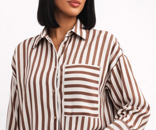 Womens Tencel Shirt-Soft Luxury Draped Blouse| Style 6901