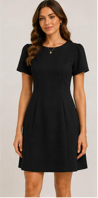 FG1003 Elegant Puff Sleeve A-Line Dress