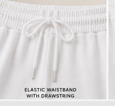 Women's Knitted Knee Length Casual Shorts Drawstrings Elasticated Waist