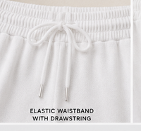 Women's Knitted Knee Length Casual Shorts Drawstrings Elasticated Waist