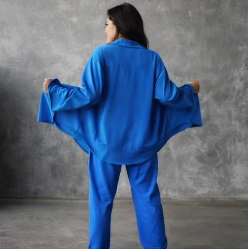 Gofre Textured Co-Ord- Blue | FG 4441