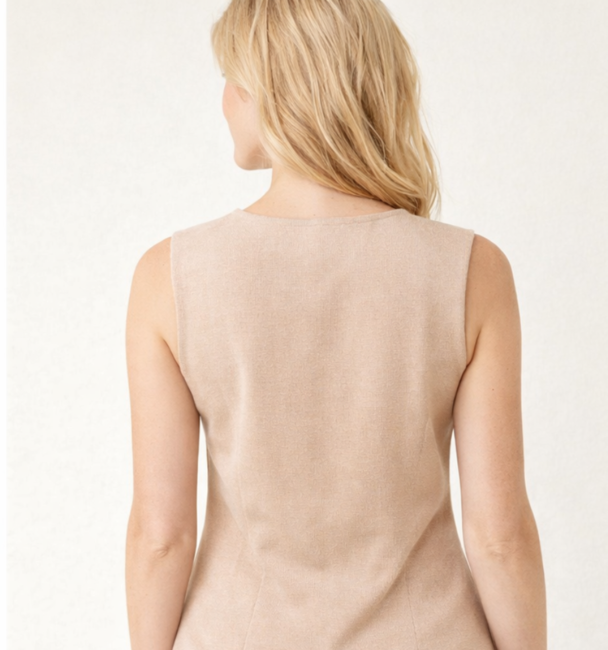 Coastal Gold Button Textured Tunic - Navy and Beige