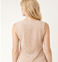 Coastal Gold Button Textured Tunic - Navy and Beige