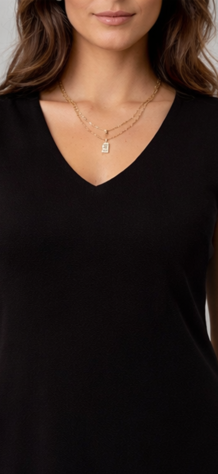 Essential Sleeveless Midi Dress – Black