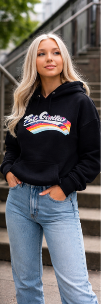 Unisex Graphic Fleece Hoodie – Black &  White