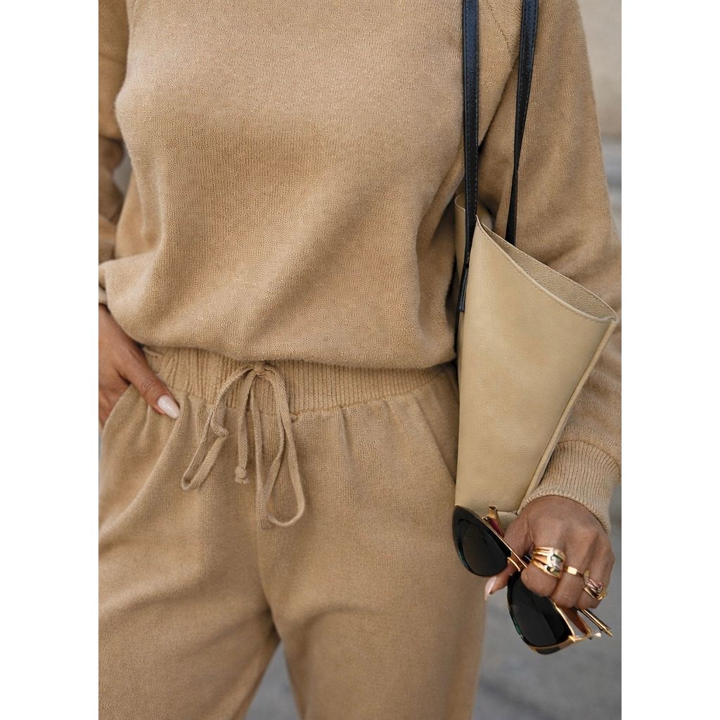 Fat Gorilla Amara Elegant Co-Ord Lounge Set - 2 Piece (Style 9945) Beige