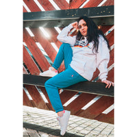 Womens Ladies jogger 2  side pockets drawstring elasticated waist print logo