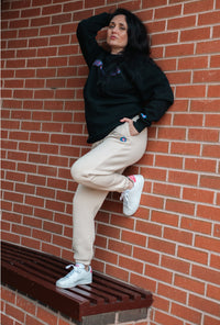 Womens fleece Joggers pants tracksuit bottoms 2 side pockets 1 back pocket and logo drawstring elasticated ladies