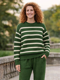 Striped Knit C0-Ord Set - Soft Premium 2-Piece Outfit  (Style 4441)