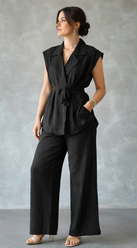 Milan Belted Wide-Leg Co-Ord - Sage | FG 9824