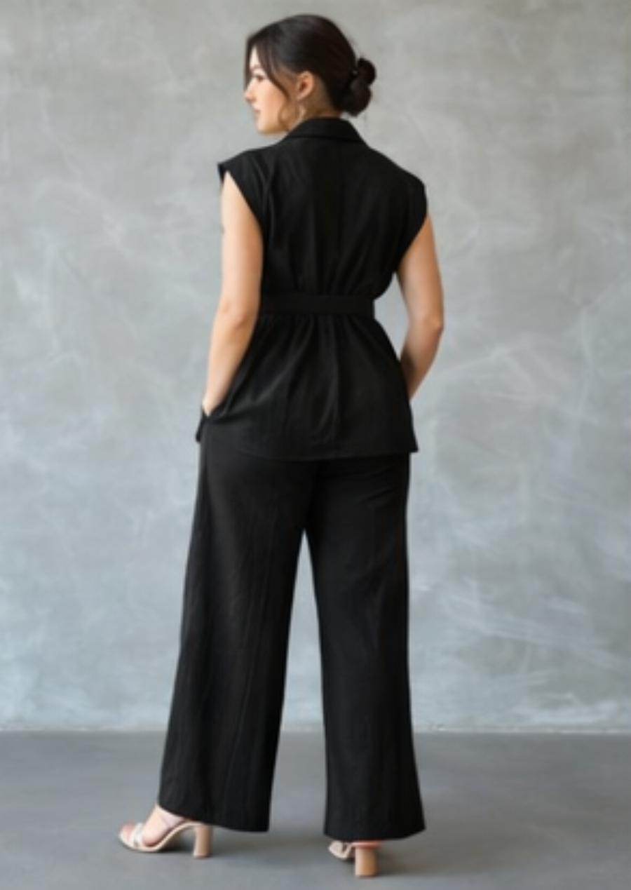 Milan Belted Wide-Leg Co-Ord - Sage | FG 9824