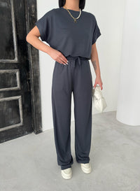Women Ladies two pc set Top + Trouser elasticated waist 2 pockets Modal loungewear soft fabric 3659/2
