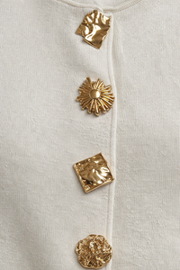 Textured Gold Button Sleeveless Ribbed Top – Pink| White