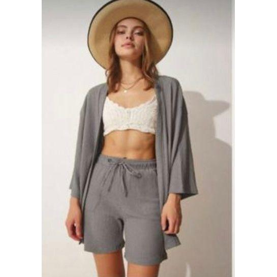 Womens Kimono 2 pc short/shirt  set