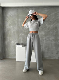 Womens basic Modal wide leg pant style 6810