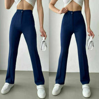 Womens casual evening formal ladies Jacquard Pant front zip button front pleat trouser