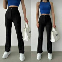 Womens casual evening formal ladies Jacquard Pant front zip button front pleat trouser