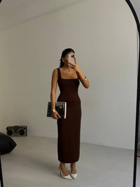 Women Sexy Scoop Neck Sleeveless knitted Lounge evening ladies casual Long Maxi Dress 52225047