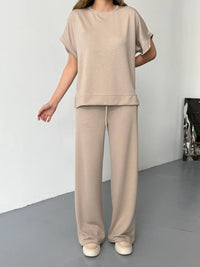 Women Ladies two pc set Top + Trouser elasticated waist 2 pockets Modal loungewear soft fabric 3659
