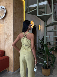 Women 2 Piece set Casual Summer Sleeveless Top and Trouser comfy Vest Set 10154