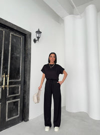 Women Ladies two pc set Top + Trouser elasticated waist 2 pockets Modal loungewear soft fabric 3659/2