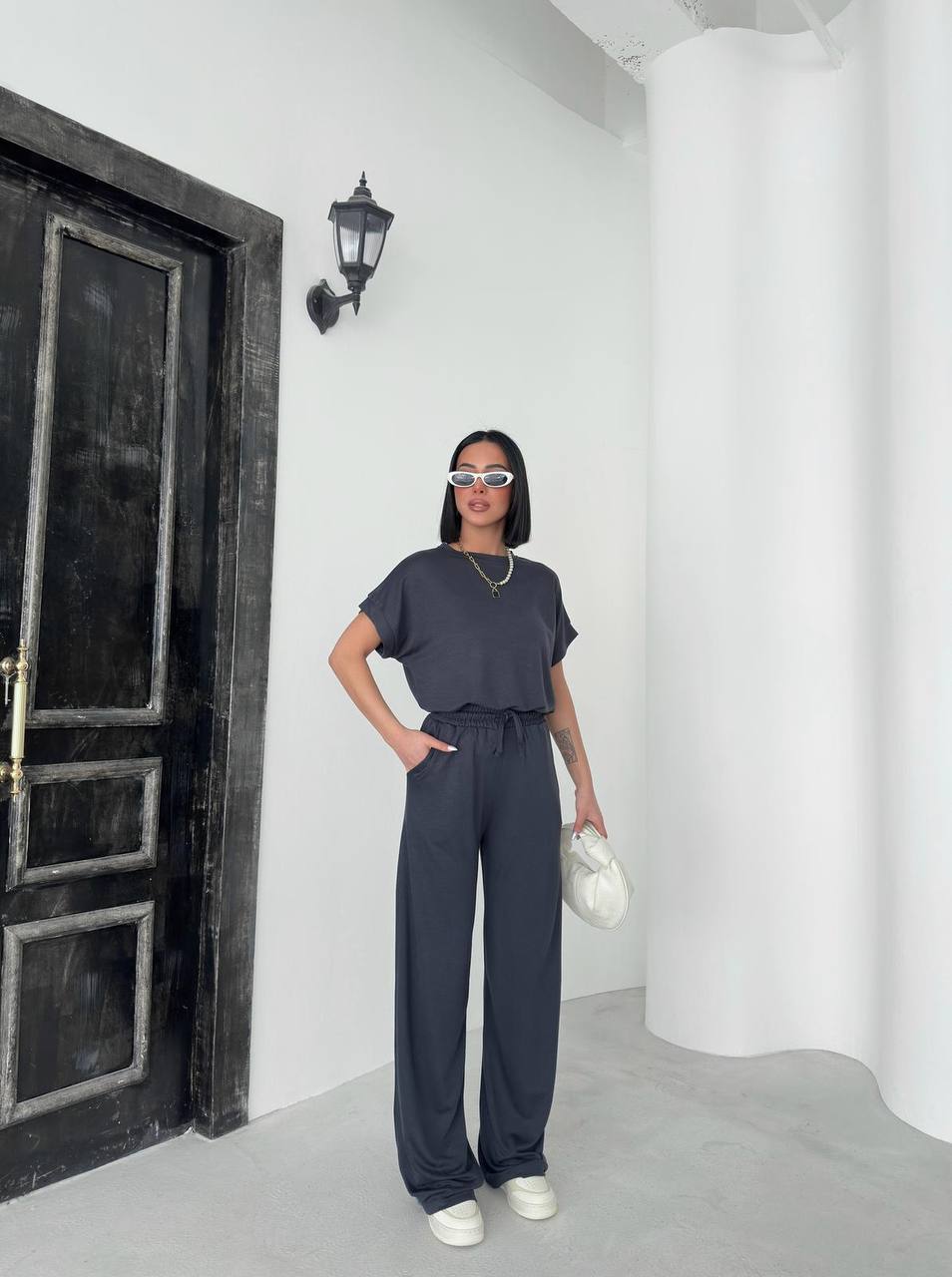 Women Ladies two pc set Top + Trouser elasticated waist 2 pockets Modal loungewear soft fabric 3659/2