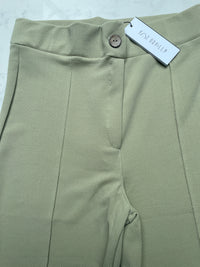 Womens casual evening formal ladies Jacquard Pant front zip button front pleat trouser
