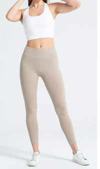 Womens Ribbed High- Waist Leggings