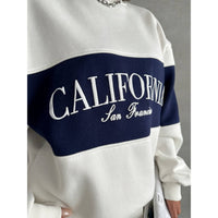 Sweatshirt with 'California San Francisco' text on a gray background