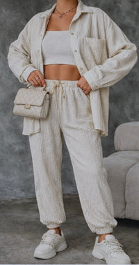 Fat Gorilla Women's Crinkle Relaxed Co-Ord Set
