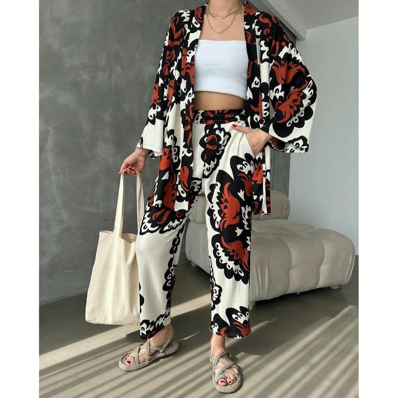 Fat Gorilla Kimono Set- Ethnic Print 2 piece
