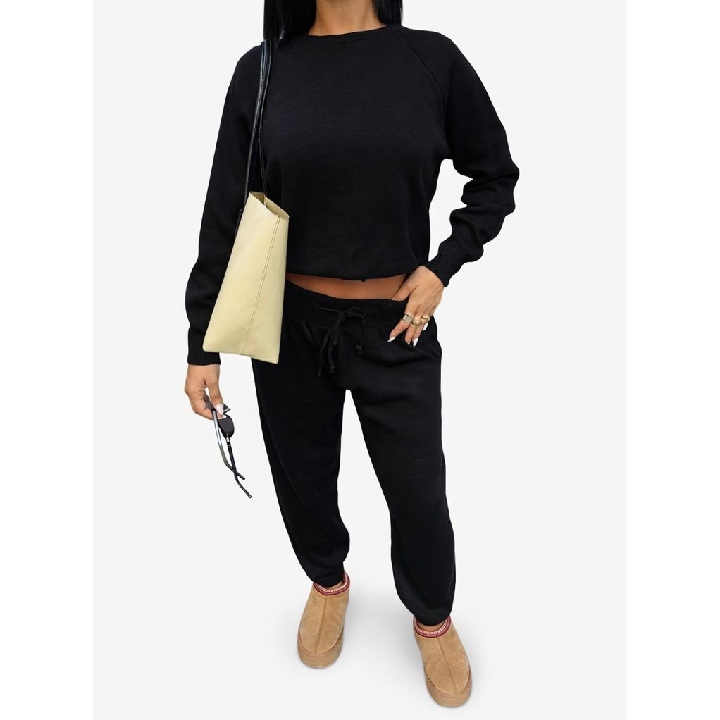 Fat Gorilla Amara Elegant Co-Ord Lounge Set - 2 Piece (Style 9945) Black