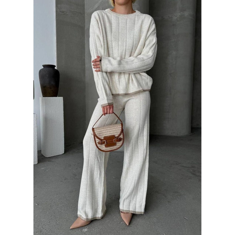 Fat Gorilla Knitwear Set-Crew Top Elastic Pants - FAT GORILLA