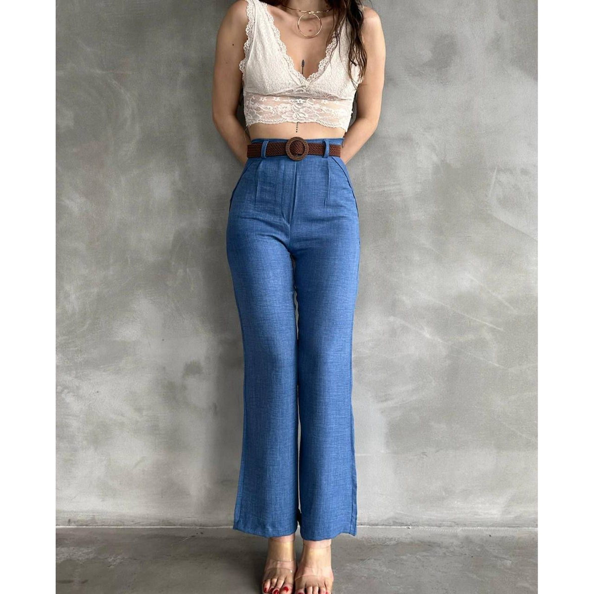 Fat Gorilla Women's Linen Palazzo Trousers- Wide Leg - FAT GORILLA