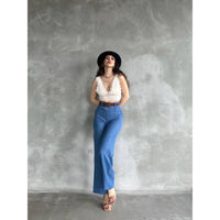 Fat Gorilla Women's Linen Palazzo Trousers- Wide Leg - FAT GORILLA