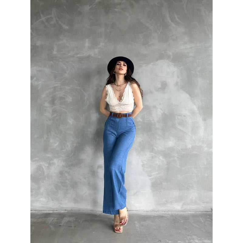 Fat Gorilla Women's Linen Palazzo Trousers- Wide Leg - FAT GORILLA