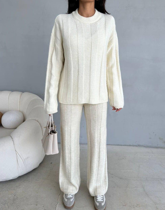 Style 4427 womens ladies wool rich soft touch knitted 2 pc set top/pant