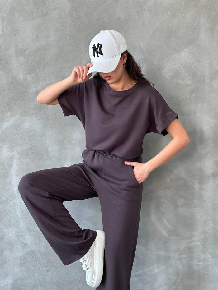 Women Ladies two pc set Top + Trouser elasticated waist 2 pockets Modal loungewear soft fabric 3659/2