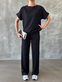 Women Ladies two pc set Top + Trouser elasticated waist 2 pockets Modal loungewear soft fabric 3659/2