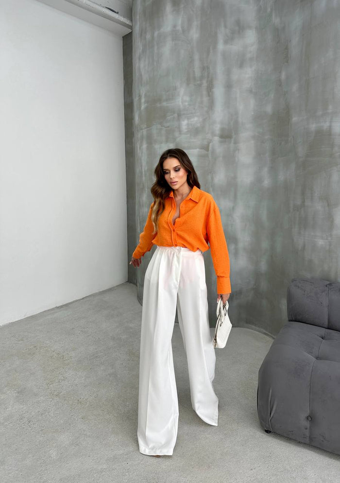 Womens fashion Palazzo Pant 2 side pockets zip button fashion casual comfort ladies style 4438