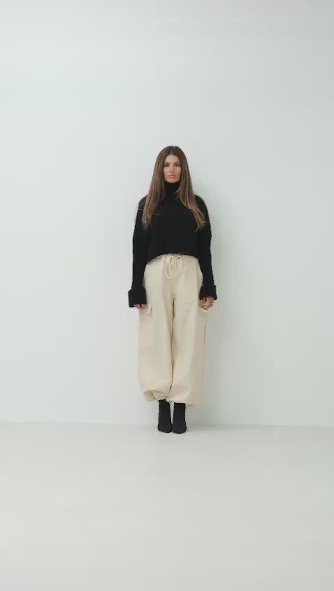 Womens cargo detailed trouser/pants style 24w010022