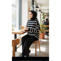 Striped Knit C0-Ord Set - Soft Premium 2-Piece Outfit