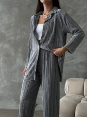Fat Gorilla Womens 2 pc pleat shirt and trouser set