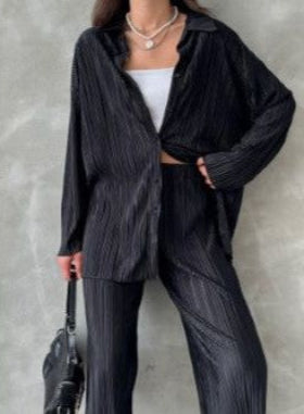 Fat Gorilla Womens 2 pc pleat shirt and trouser set