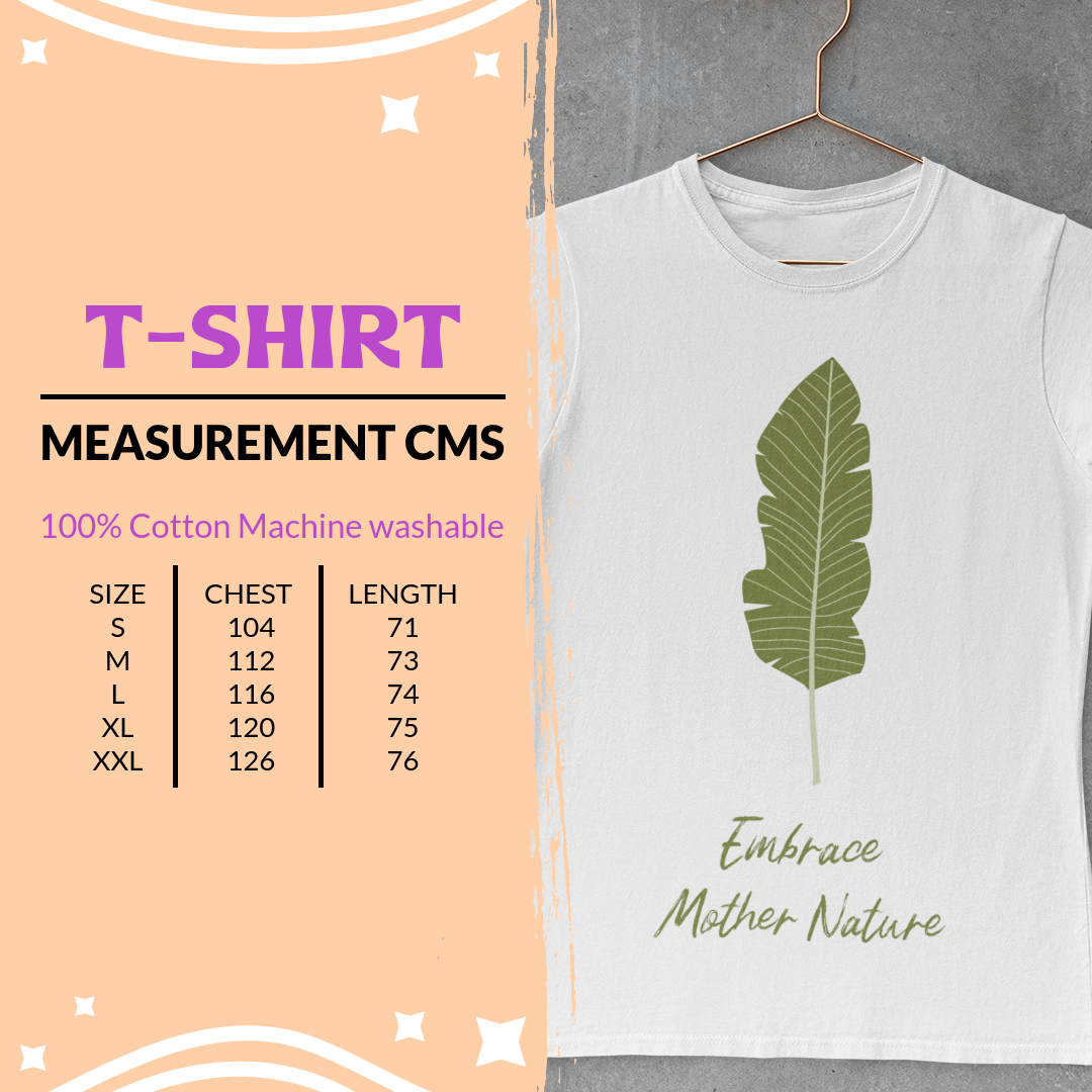 Unisex Short sleeve crew neck t-shirt leaf White cotton - FAT GORILLA