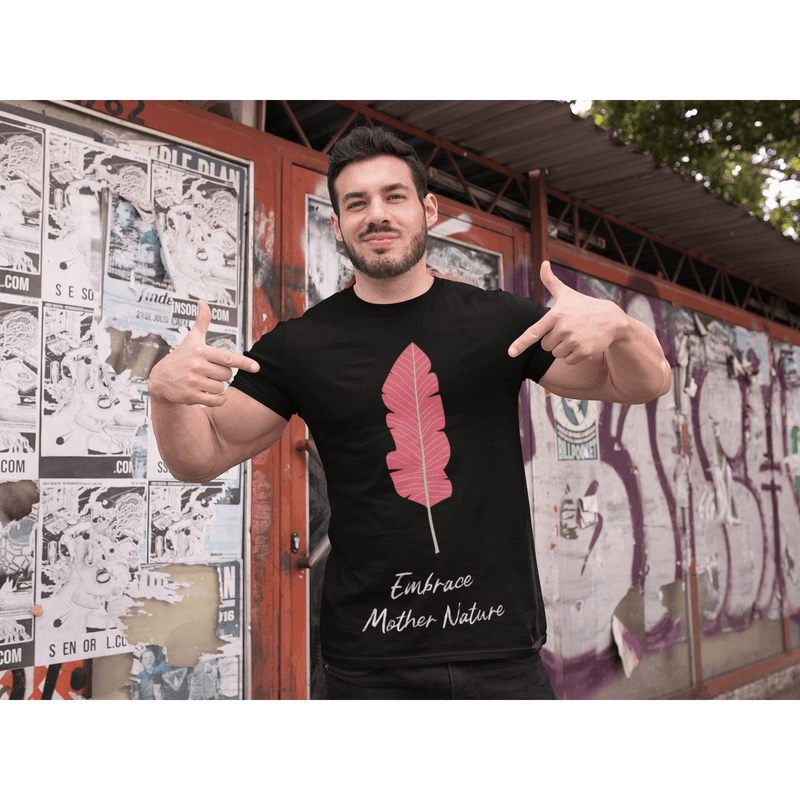 Fat Gorilla Unisex Leaf Print T-Shirt -Black - FAT GORILLA